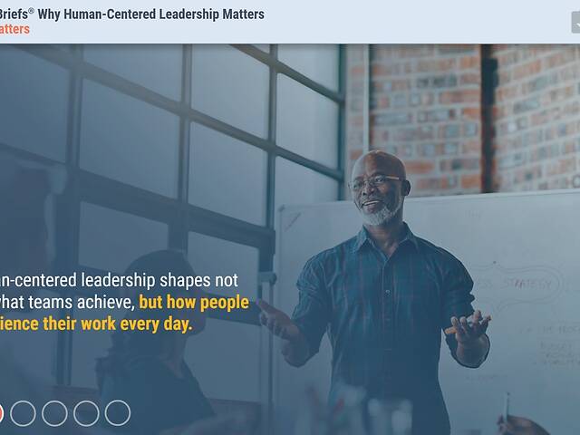 TrainingBriefs® Why Human-Centered Leadership Matters